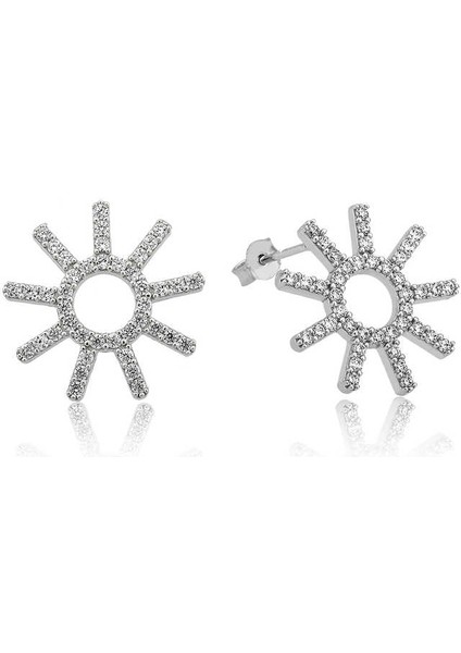 Gümüş Güneş Bayan Küpe