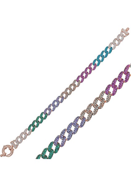 Gümüş Renkli Taşlı Gurmet Bayan Bileklik