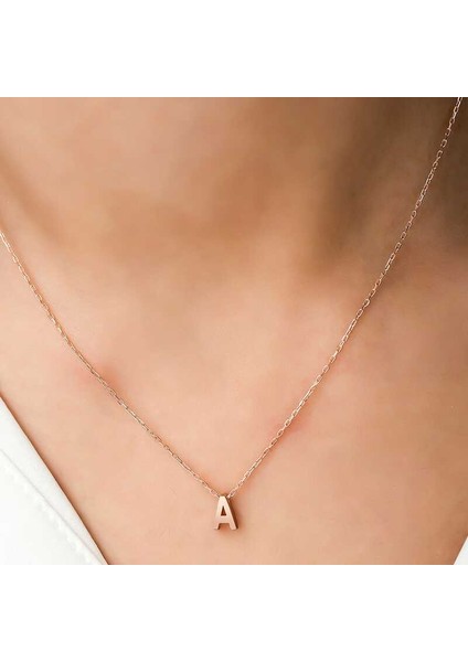 Gümüş Rose 3 Boyutlu A Harf Bayan Kolye fiyatları