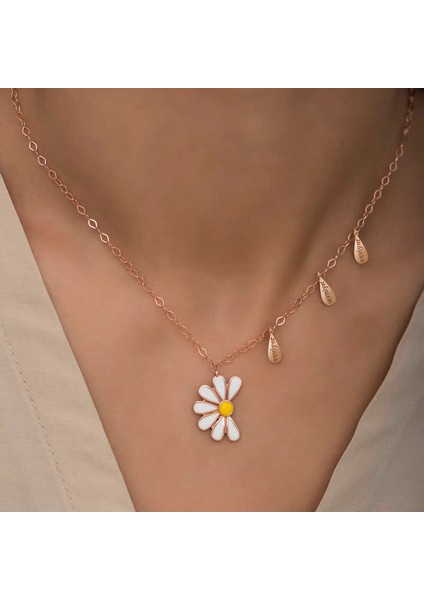Gümüş Rose Papatya Seviyor Sevmiyor Bayan Kolye fırsatları