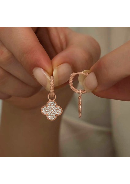 Gümüş Halka Yonca Bayan Küpe fırsatları