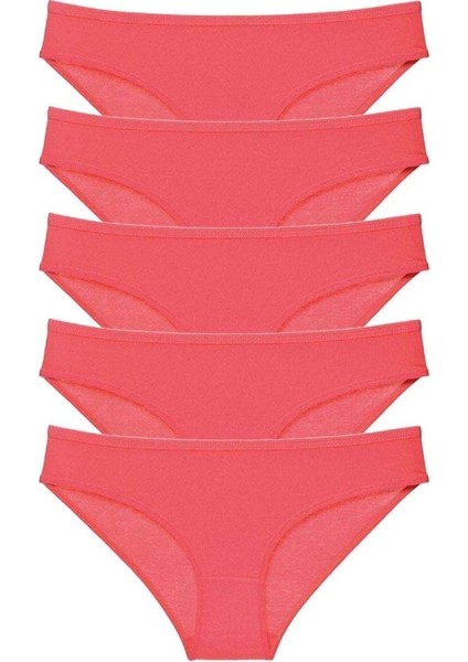 5 adet Süper Eko Set Likralı Kadın Slip Külot Fuşya