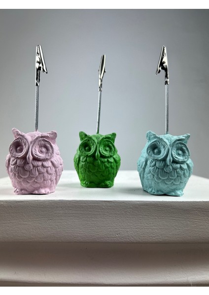 Baykuş Not Tutucu 3'lü Set (Pembe - Nane - Yeşil)