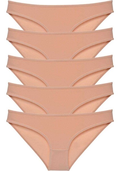 5 adet Süper Eko Set Likralı Kadın Slip Külot Ten