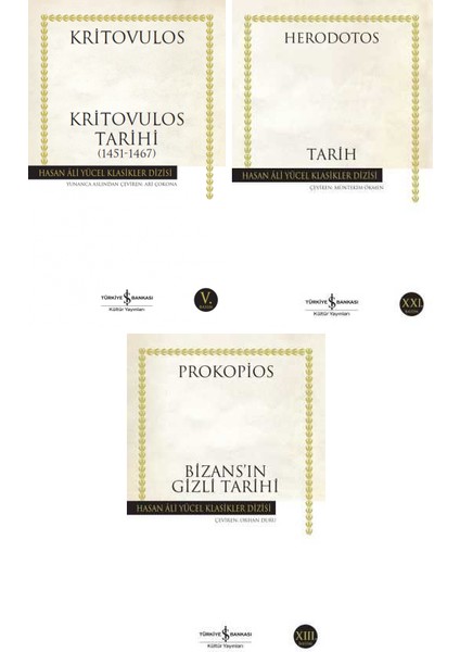 Kritovulos Tarihi - Herodotos Tarih - Bizans'ın Gizli Tarihi - 3 Kitap Set