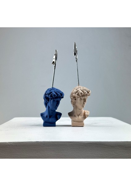 David Heykel Not Tutucu 2'li Set (Krem - Gri Mavi)