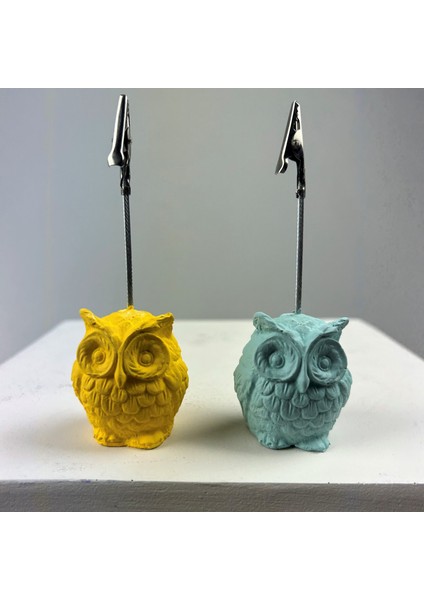 Baykuş Not Tutucu 2'li Set (Sarı- Nane) modelleri