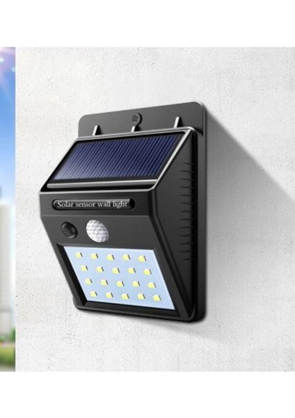 Güneş Enerjili Hareket Sensörlü Duvara Monteli Su Geçirmez 20 LED Bahçe-Sokak Aydınlatması modelleri