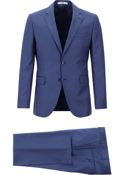 Slim Fit Yünlü Klasik Takım Elbise