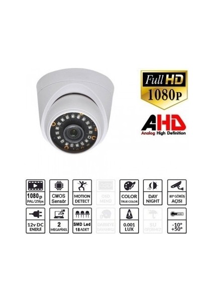 Ezcool EZ-5020HD 2mp 3.6mm 18SMD Ahd Dome