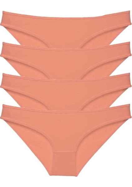 4 adet Süper Eko Set Likralı Kadın Slip Külot Pudra