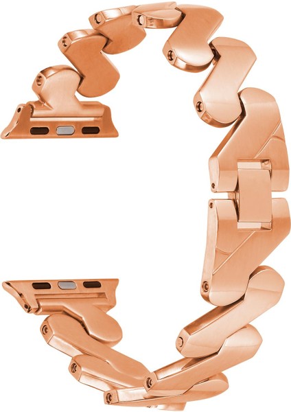 Apple Watch 7 6 Se 5 4 3 2 1 - 41 / 40 / 38 mm Uyumlu Metal Kordon Zikzak Bilezik Çelik Kayış