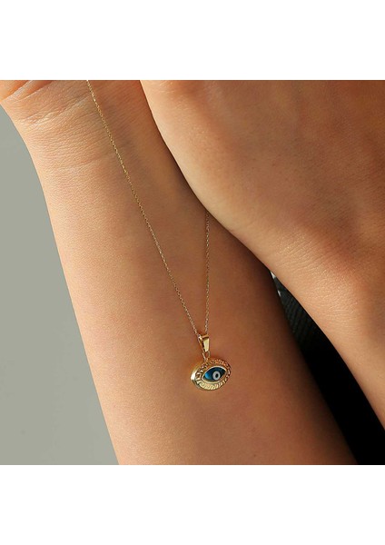 Kadın 14 Ayar Altın Nazar Göz Kolye indirimleri