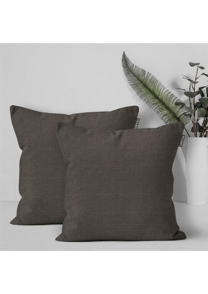 2'li Keten Görünümlü Kırlent Kılıfı Antrasit indirimleri