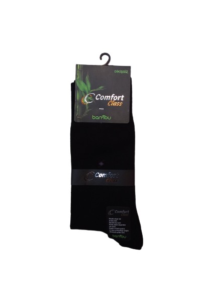 Comfort 12 Çift Dikişsiz Siyah Renk Bambu Çorap
