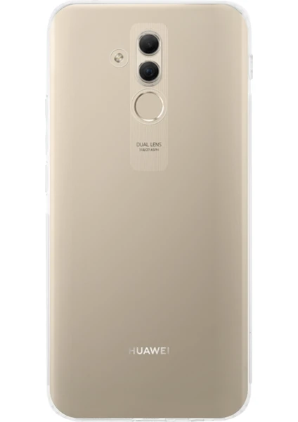 Caseworld Huawei Mate 20 Lite ile Uyumlu Kapak Kamera Korumalı Tıpalı Silikon Şeffaf Kılıf