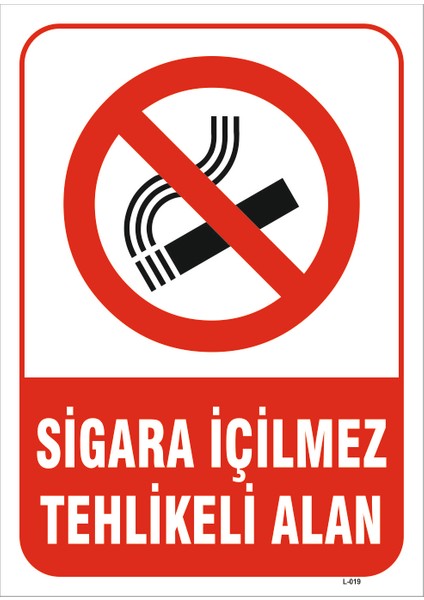Sigara Içilmez Tehlikeli Alan Levhası