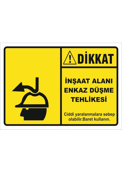 Inşaat Alanı Enkaz Düşme Tehlikesi Levhası