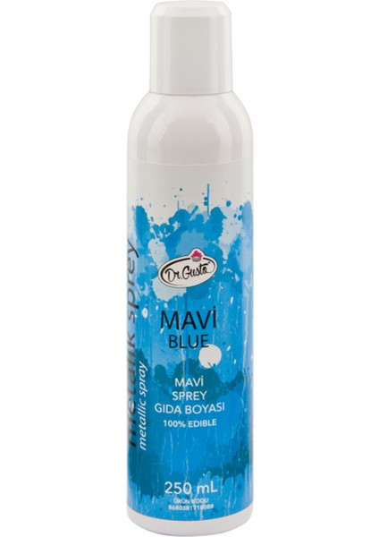 Metalik Sprey Gıda Boyası Mavi 250 ml
