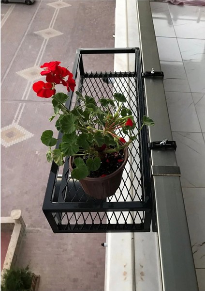 Miray Evim Saksılık Çiçeklik Balkon Model Kare Küpeşteler Için 60 cm