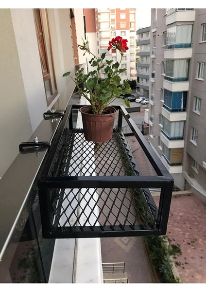 Miray Evim Saksılık Çiçeklik Balkon Model Kare Küpeşteler Için 60 cm