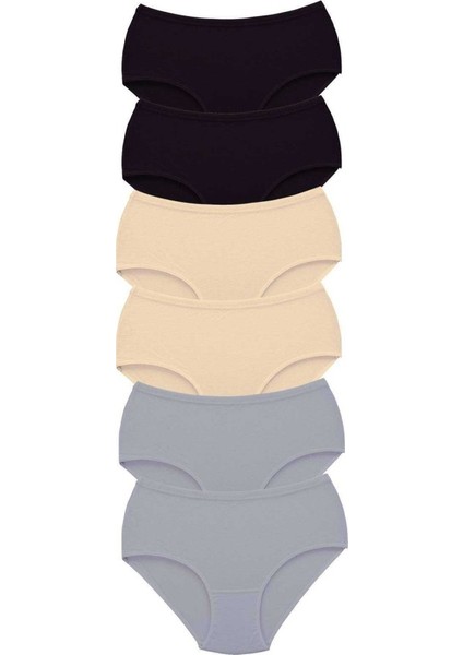 6 Adet Tutku Kadın Yüksek Bel Bato Kalın Lastik Külot S14