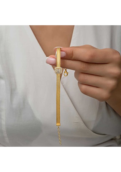 Gümüş Baget Taşlı Trabzon Hasır Kadın Bileklik modelleri