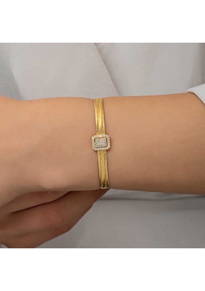 Gümüş Baget Taşlı Trabzon Hasır Kadın Bileklik fırsatları