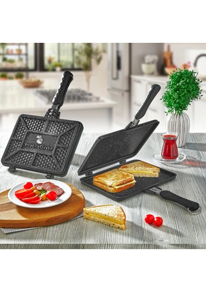Tospik Granit Döküm Ocak Üstü Maxi Tost Makinası