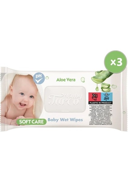 Baby Turco Softcare Aloe Vera Islak Bebek Havlusu 3 x 90 Yaprak