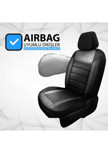 Hyundai I30 Uyumlu Koltuk Kılıfı Samma - Siyah