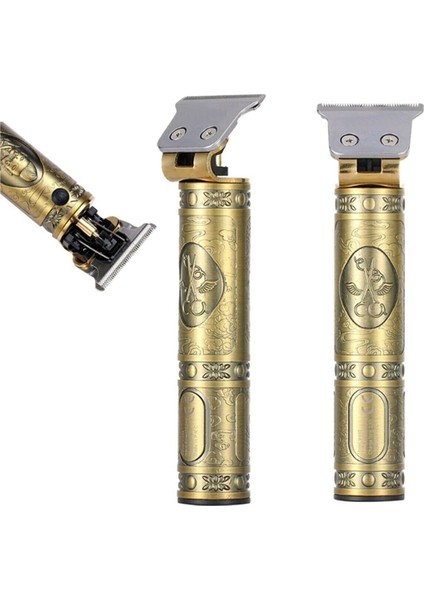 Profesyonel T-Bıçak Ense Sakal Çizim Tıraş Makinesi Digital Göstergeli Metal USB Type-C Paslanmaz Tıraş M.
