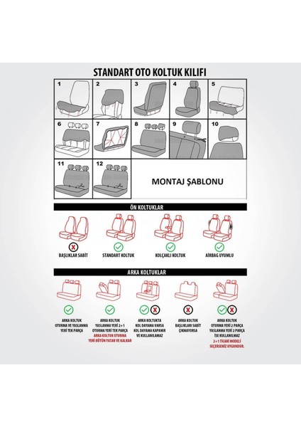 Honda Jazz Uyumlu Koltuk Kılıfı Samma - Kırmızı indirimleri