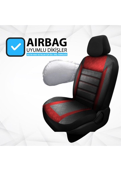 Seat Cordoba Uyumlu Koltuk Kılıfı Samma - Kırmızı