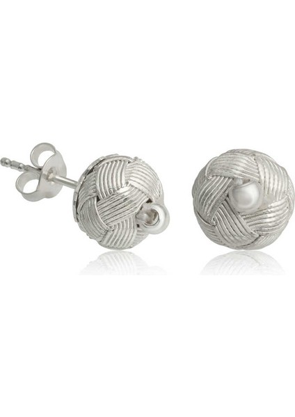 Gümüş Kazaziye Örgü Kadın Küpe