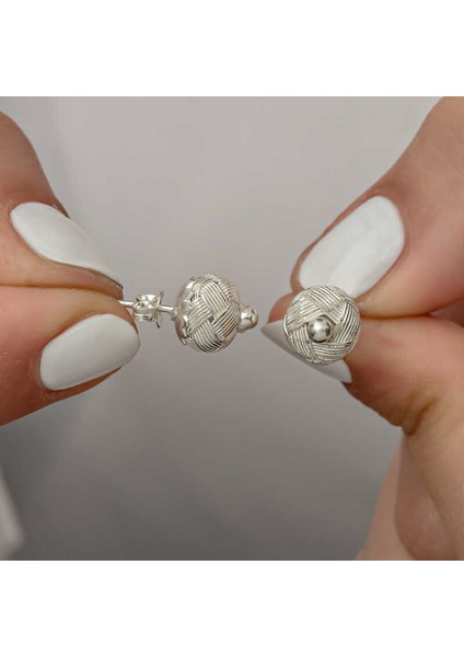 Gümüş Kazaziye Örgü Kadın Küpe modelleri