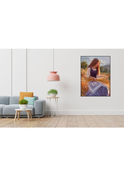Bugdaylar Ve Kadin 50 x 60 Elmas Mozaik Tablo