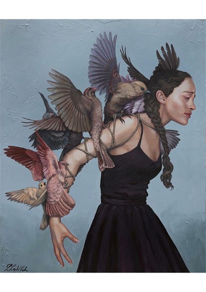 Kanatlarimda Kuslar 51 x 68 Elmas Mozaik Tablo