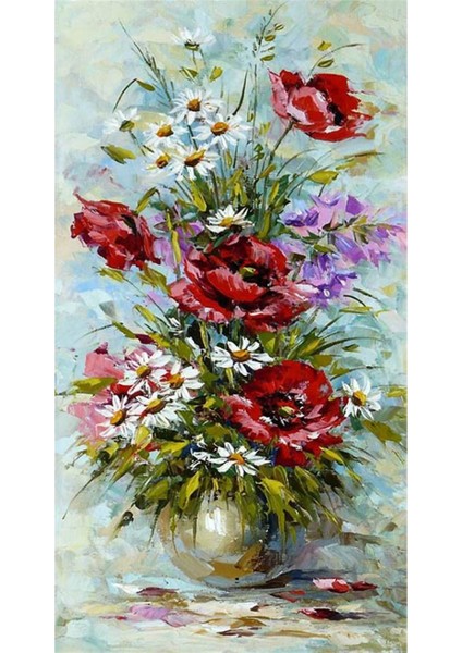 Bahar Cicekler 33 x 58 Elmas Mozaik Tablo