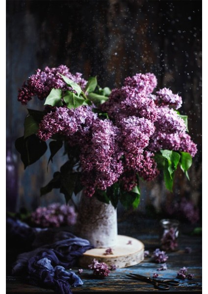 Pembe Sumbuller 40 x 50 Elmas Mozaik Tablo