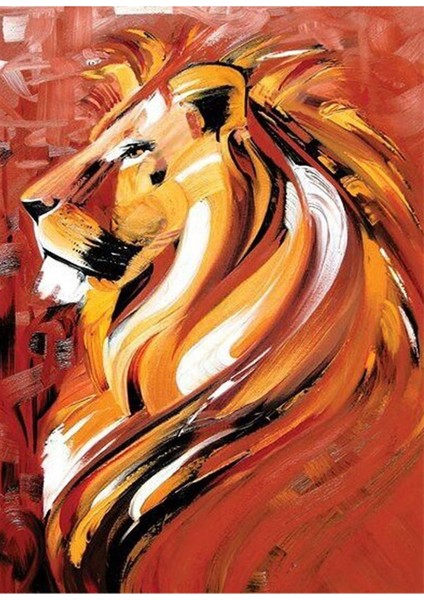 Yagli Boya Aslan 40 x 60 Elmas Mozaik Tablo