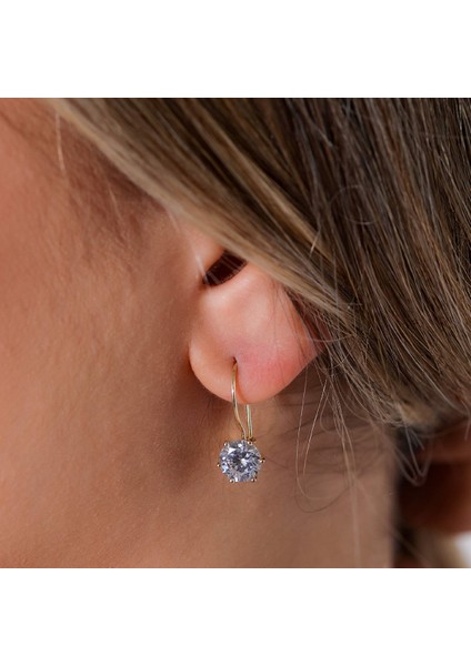 Kadın Tek Taş Sallantılı Küpe 14 Ayar Altın fiyatları