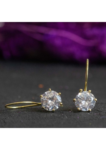 Kadın Tek Taş Sallantılı Küpe 14 Ayar Altın indirimleri