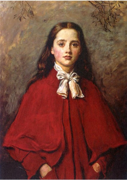 Kirmizi Elbiseli Kiz 41 x 46 Elmas Mozaik Tablo