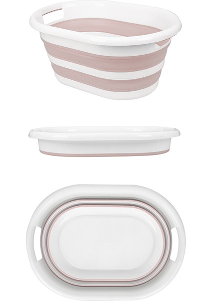 2'li Set Katlanabilir Çamaşır Sepeti Katlanabilir Akordiyon Su Kovası Temizlik Seti Pembe fiyatları