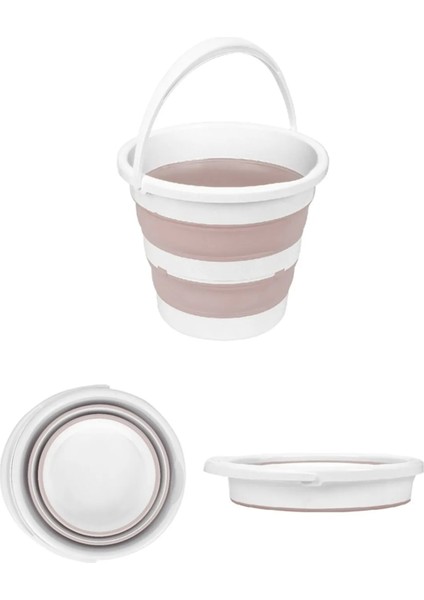 2'li Set Katlanabilir Çamaşır Sepeti Katlanabilir Akordiyon Su Kovası Temizlik Seti Pembe modelleri