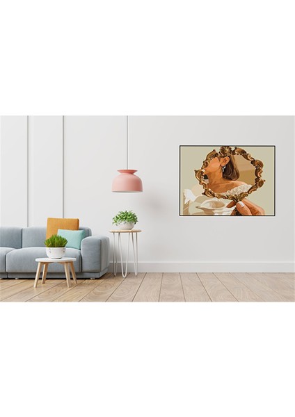 Aynali Kadin 40 x 40 Elmas Mozaik Tablo