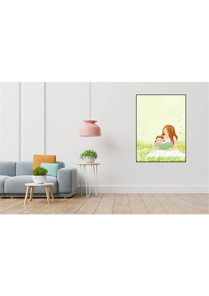 Anne ve Minik Kizi 40 x 60 Elmas Mozaik Tablo