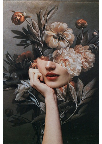 Cicek Kadin Pi x art Sanat 40 x 50 Elmas Mozaik Tablo