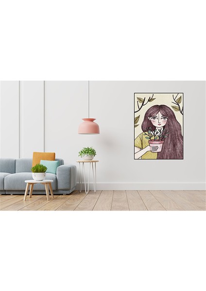 Cicek Kadin Pi x art Sanat 40 x 50 Elmas Mozaik Tablo